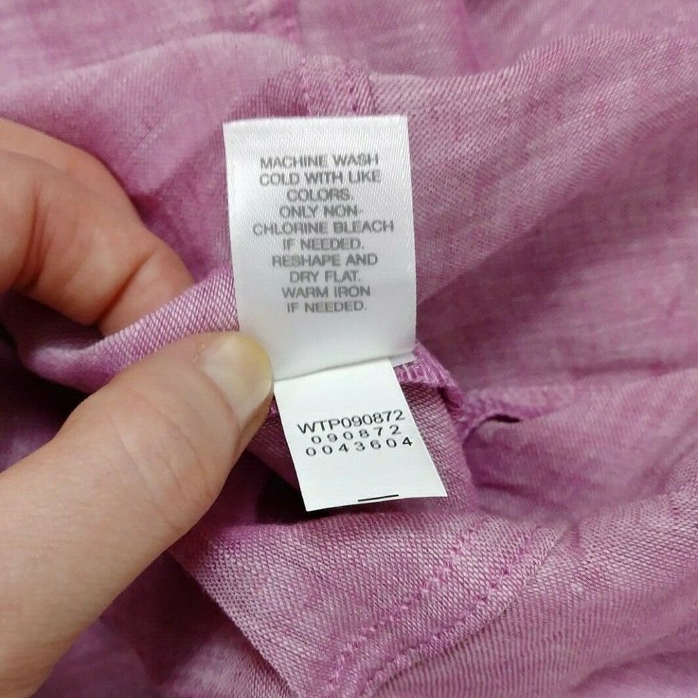 PureJill Linen Petite Crosshatch Boxy Blouse - Picture 7 of 7